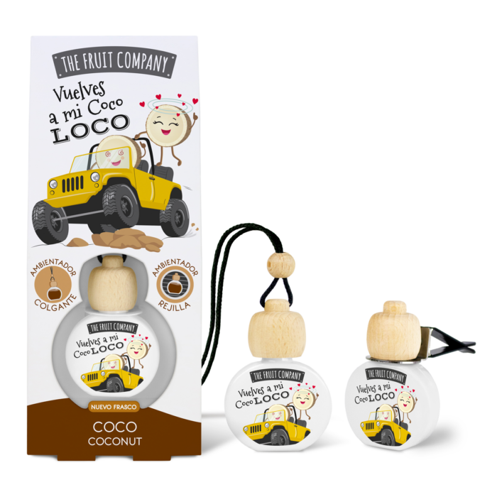 ambientador coche coco thefruitcompany nuevo envase 2usos Ambientador Coche Coco TFC