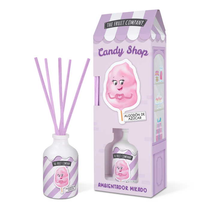 ambientador mikado algodon de azucar candy shop thefruitcompany conjunto Mikado Algodón de Azúcar 40 ml Candy TFC