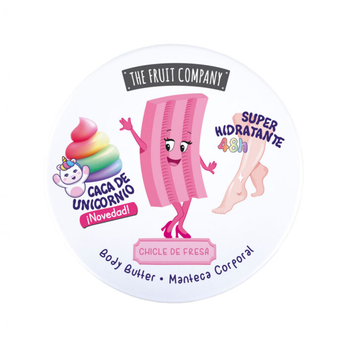 manteca corporal chicle fresa thefruitcompany tapa 1030x1030 1 Body Butter Manteca Corporal Chicle de Fresa 250 gr TFC