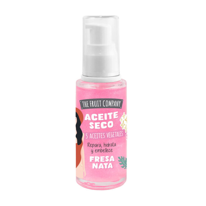 thefruitcompany aceite seco dry oil glitter fresa nata frasco Dry Oil Glitter Fresa Nata 50 ml TFC