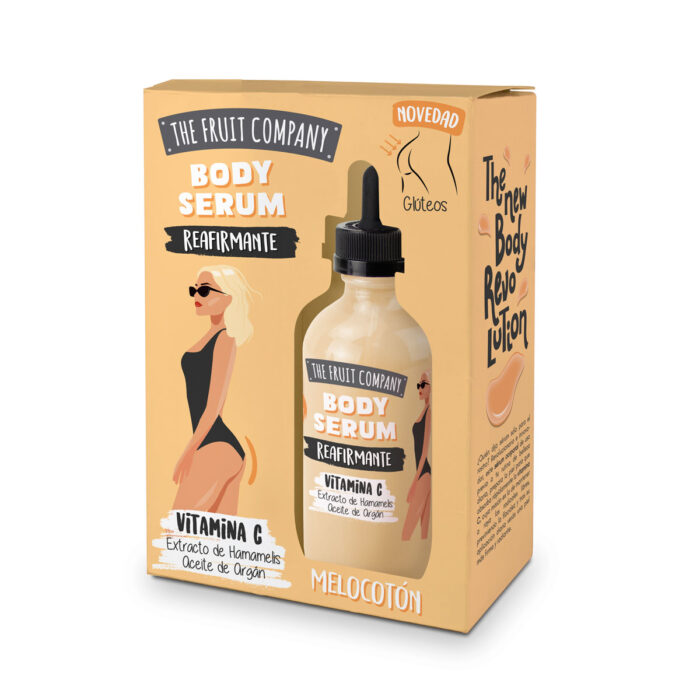 thefruitcompany body serum melocoton caja lateral Body Serum Reafirmante Melocotón 120 ml
