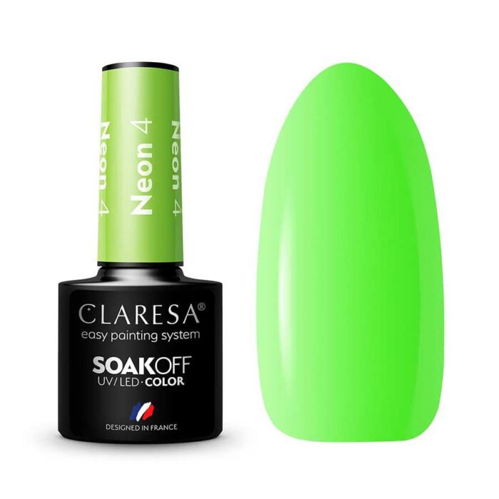 esmalte semipermanente claresa neon 4 green Esmalte semipermanente neón Claresa 04 Green