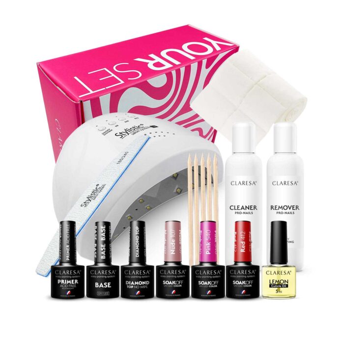 kit inicial esmaltado semipermanente con lampara claresa 1 Kit manicura con lampara Claresa