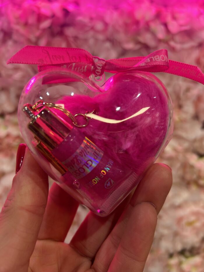 devolucion ortrade rotated Llavero en forma de Corazón con 2 Lip Gloss