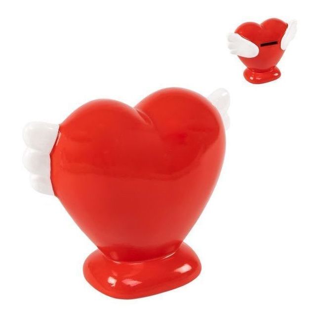 HUCHA CORAZON HUCHA CORAZON CON ALAS - Imagen 1