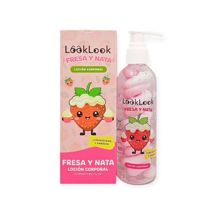 looklook fresa Loción corporal Bicolor FRESA Y NATA – LOOK LOOK