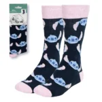 Calcetines, Stitch Negro y Rosa, 36/43 Unisex niños/Adultos