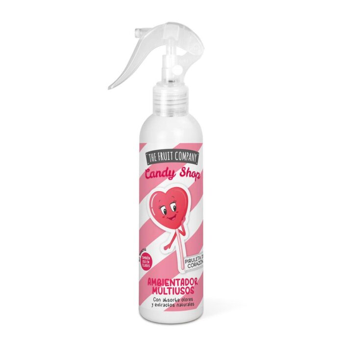 Ambientador Spray Multiusos – Aroma Piruleta Corazón – The Fruit Company – 250ml - Imagen 1