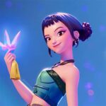 Muñeca Estilo POP (moñitos azules)  Demon Hunters con Música Estilo -POP