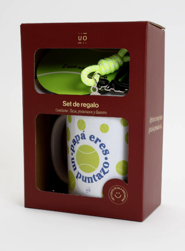 kit papa partidazo Kit Taza + Posavasos + Llavero "Papá eres un puntazo" - Imagen 1