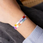 Pulsera de tela "Profe molas mucho"